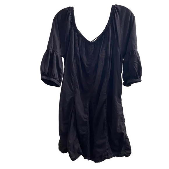 Daily Practice Anthropologie Black Comfy Mini Dress Balloon Sleeve Medium - Picture 7 of 9